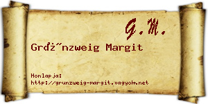 Grünzweig Margit névjegykártya